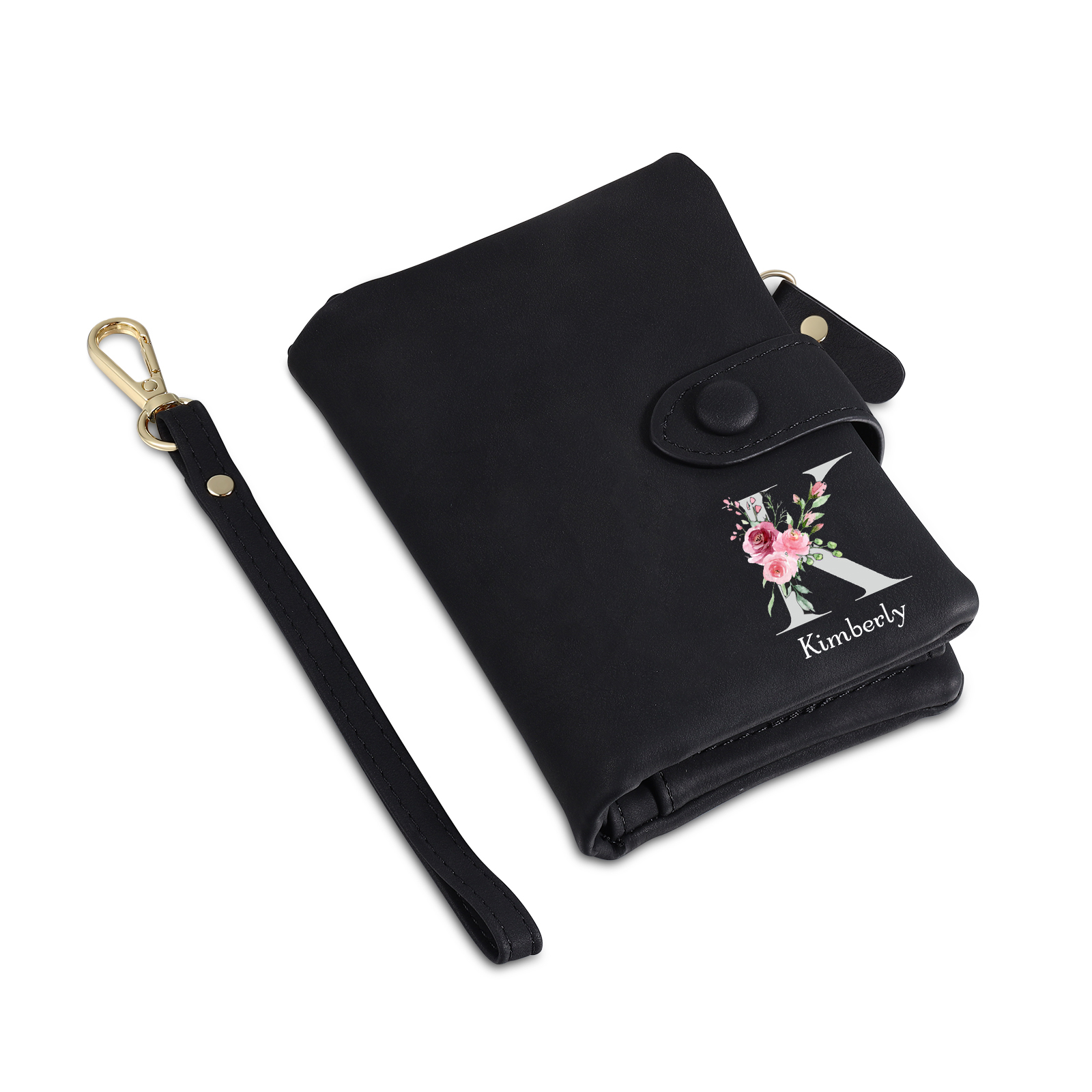 Portafoglio mano nella mano in PU pelle con 7 nomi & 1 testo & 1 lettera personalizzati per mamma