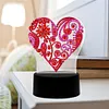DIY Diamond Painting 7 Color Night Light Lamp Home Decoration Ornament Gift Kit(Heart)