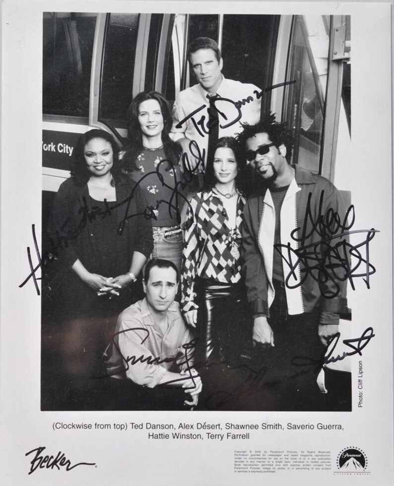 BECKER CAST SIGNED Photo Poster painting X6 Ted Danson, Terry Farrell, Hattie Winston, Shawnee Smith, Saverio Guerra, Alex Desert wcoa