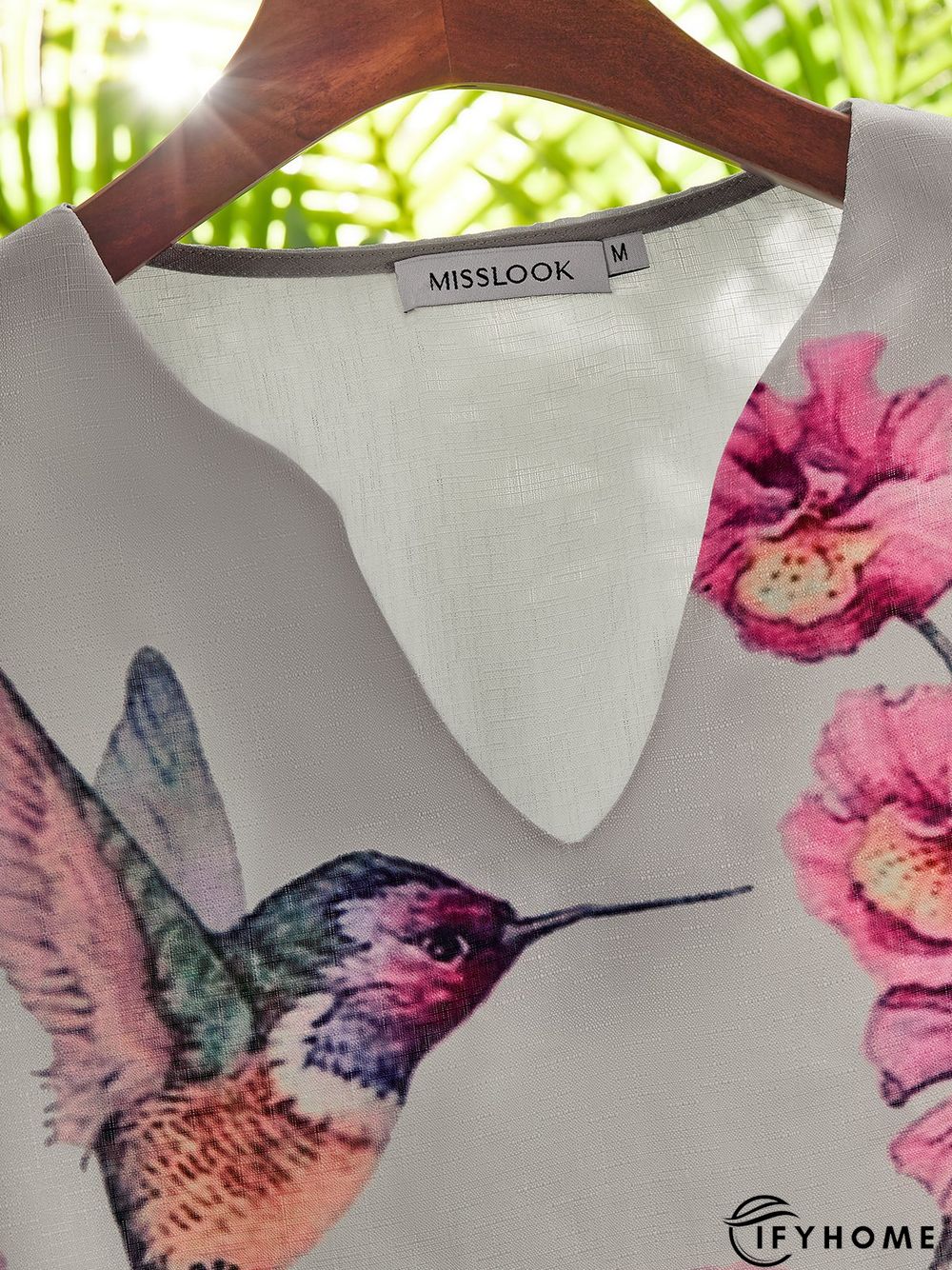 Half Sleeve V Neck Casual Floral-print Top | IFYHOME