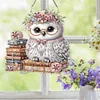 Diamond Painting Acrylic Flower Owl Pendant for Wall Window