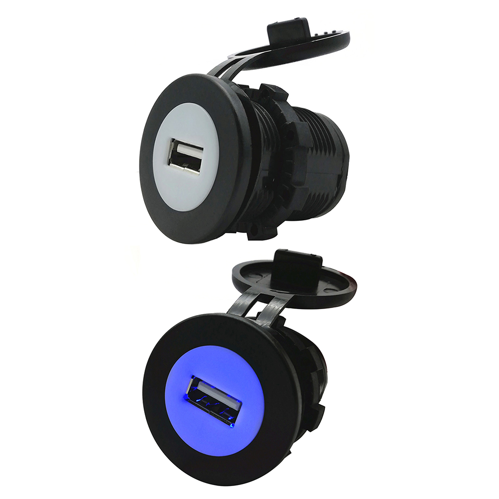 

2.1A Power Plug Outlet Adapter Car Motorcycle USB Charger Sockets for Boat, Blue, 501 Original