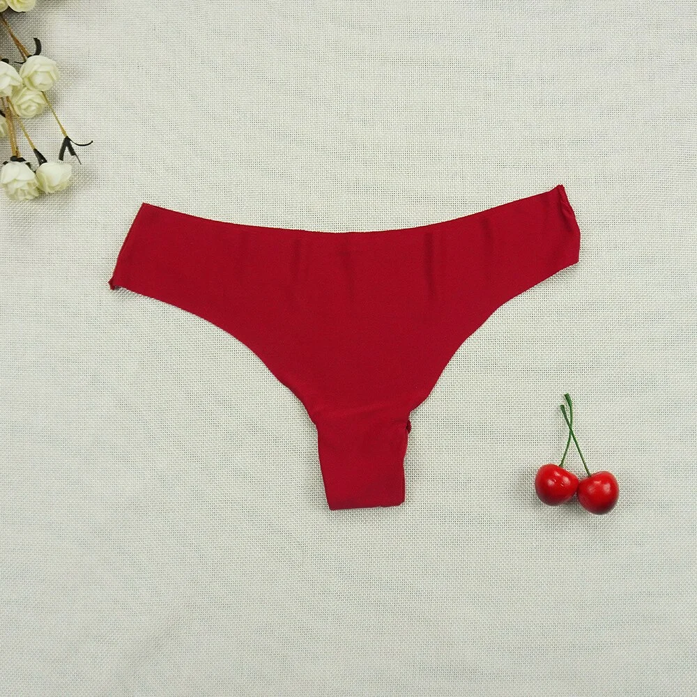 Billionm Seamless Thongs Sexy Ice Silk Panties String Woman Underwear Sports Panty Intimate Low-rise Underpants Tback