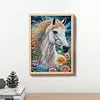 Diamond Painting-DIY Crystal Rhinestone Horse in the Flowers