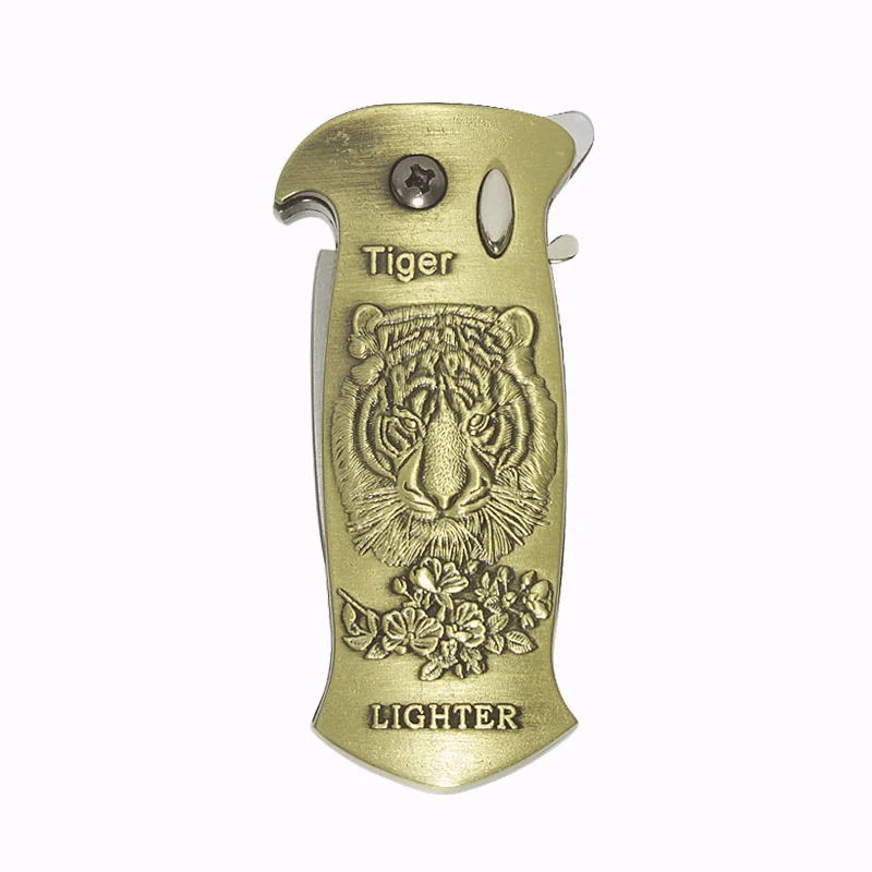 Knife-equipped windproof refillable lighter