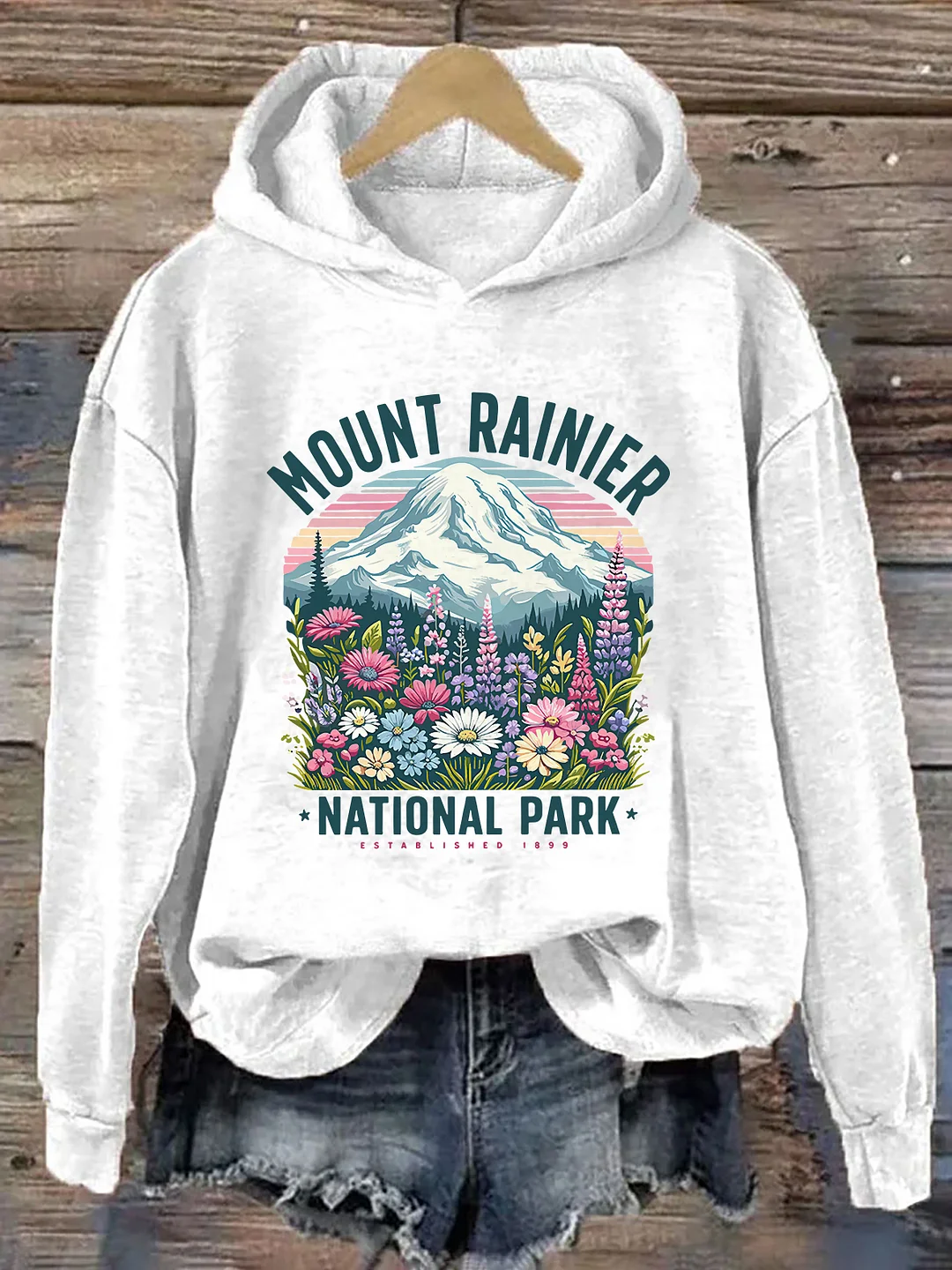 Mount Rainier National Park Wildflower Hoodie