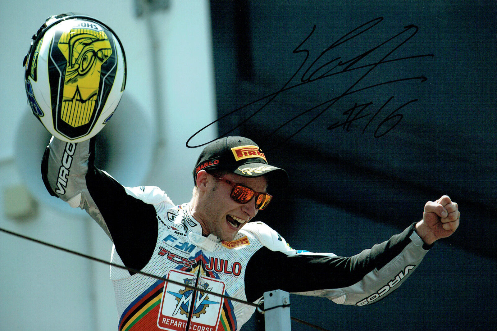 Jules CLUZEL SIGNED Autograph 12x8 WSB Photo Poster painting MV Agusta French Rider AFTAL COA