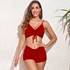 Gioiacombo™ Costume da cravatta con coulisse e scollo a V da bagno diviso