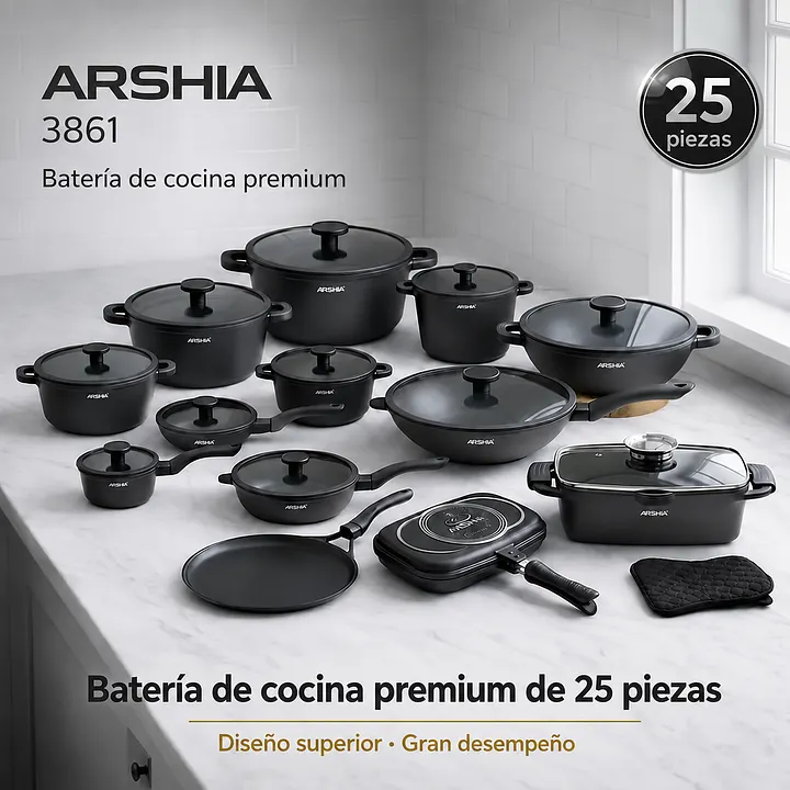 Bater&iacute;a de cocina Arshia de 25 piezas, modelo CO180-3861