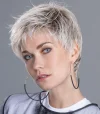 Salt Pepper Mix Pure White With Darkest Brown Short Pixie Cut Wigs
