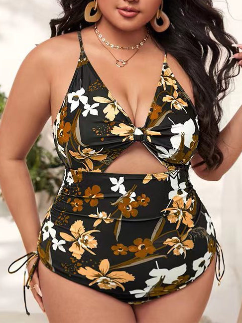 Women Long Sleeve V-neck Graphic Floral Printed Top