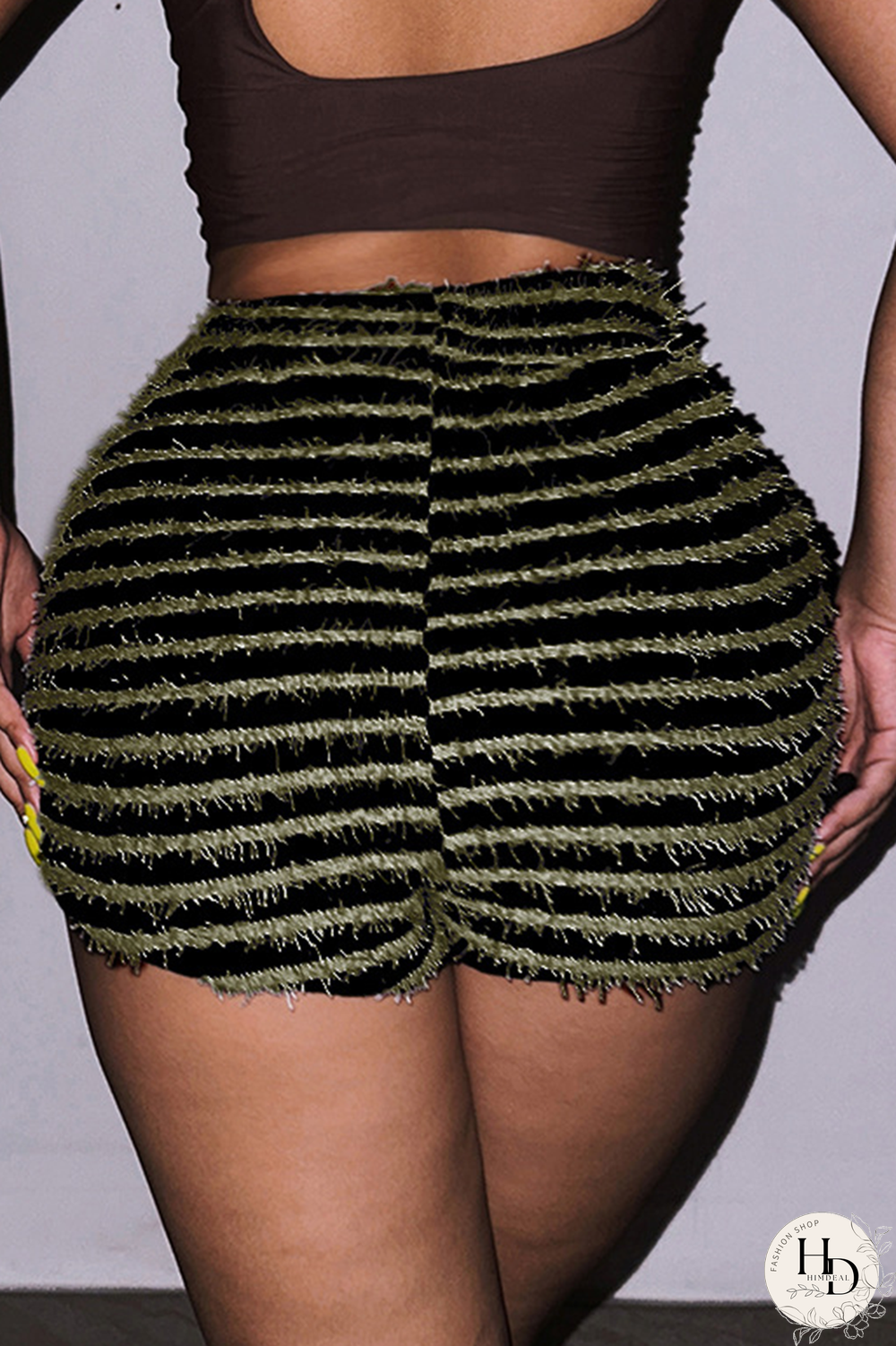 Red Sexy Striped Patchwork Draw String Skinny High Waist Pencil Full Print Bottoms