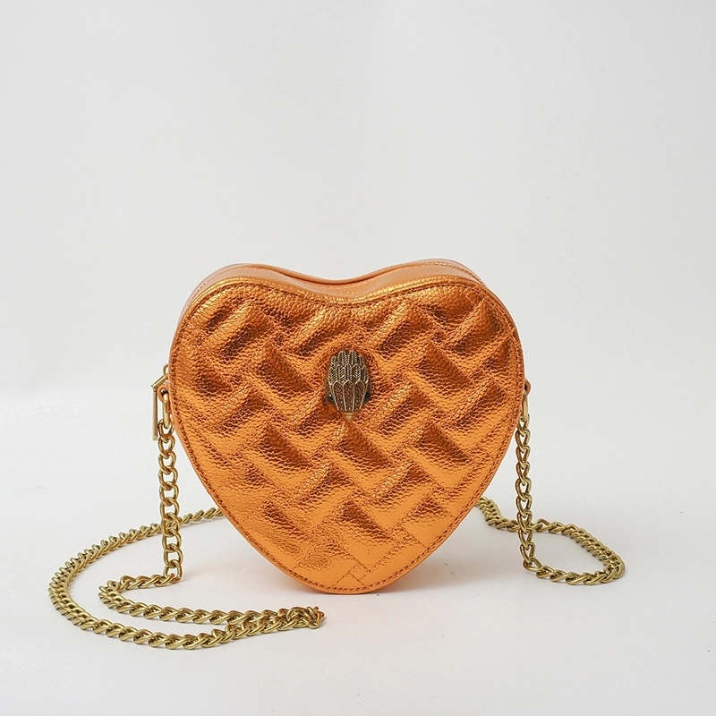 Women’s Small Pu Leather Solid Color Streetwear Heart-shaped Zipper Shoulder Bag Crossbody Bag