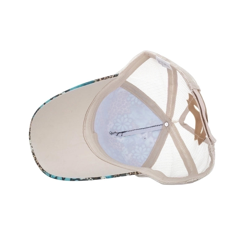 Women’s Fashion Color Block Flower Leopard Baseball Cap