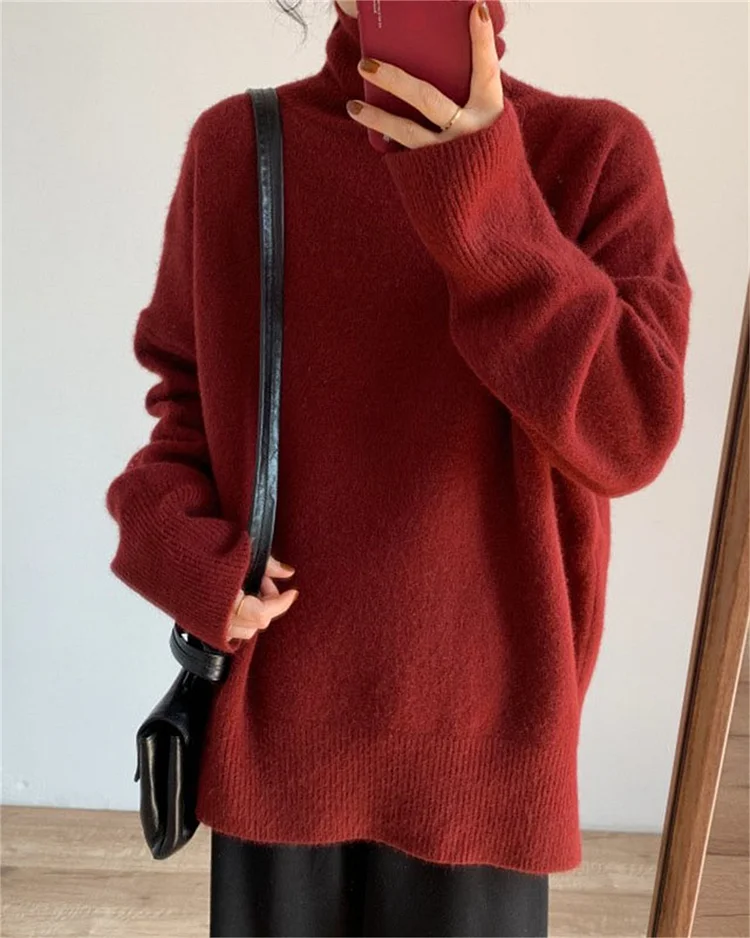 Fashion Solid Color Casual Sweater
