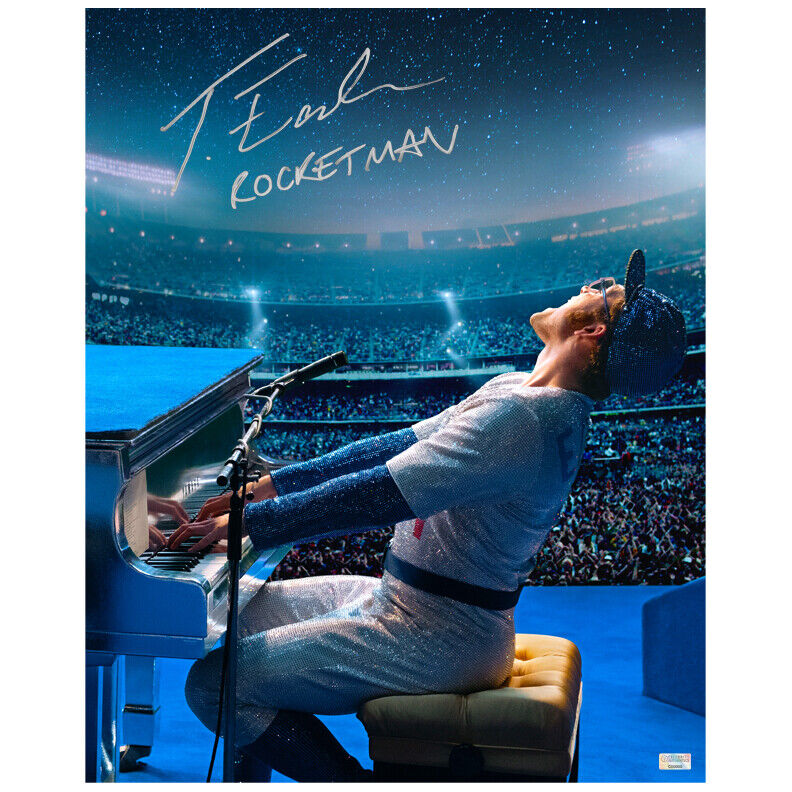 Taron Egerton Autographed Rocketman Elton John Stadium 16x20 Photo Poster painting