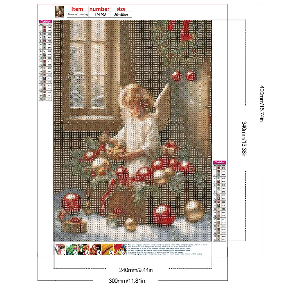 Diamond Painting - Full Round Drill - Christmas Angel Girl(Canvas|30*40cm)