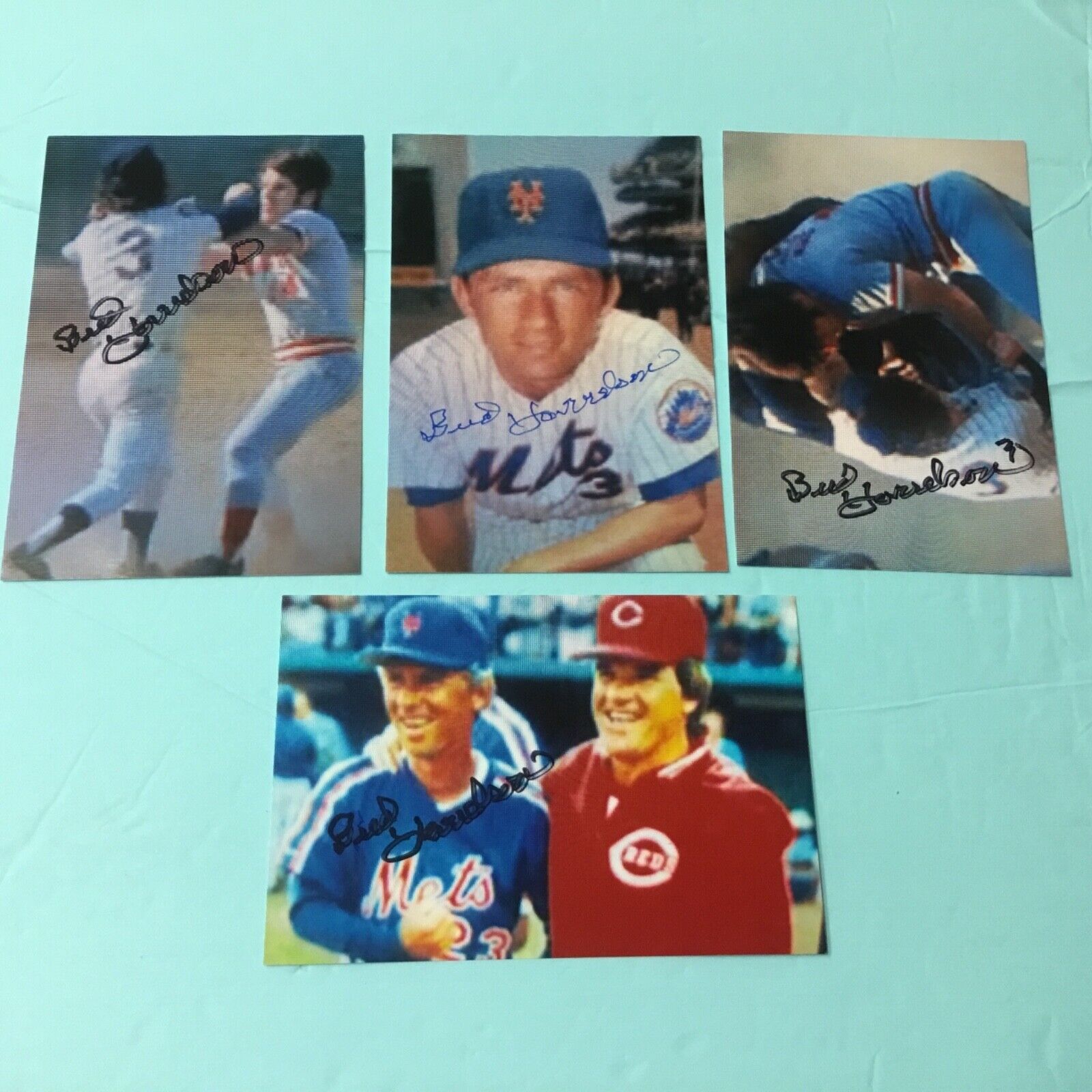 (4) BUD HARRELSON AUTOGRAPHED Photo Poster paintingS “THE FIGHT” PC891