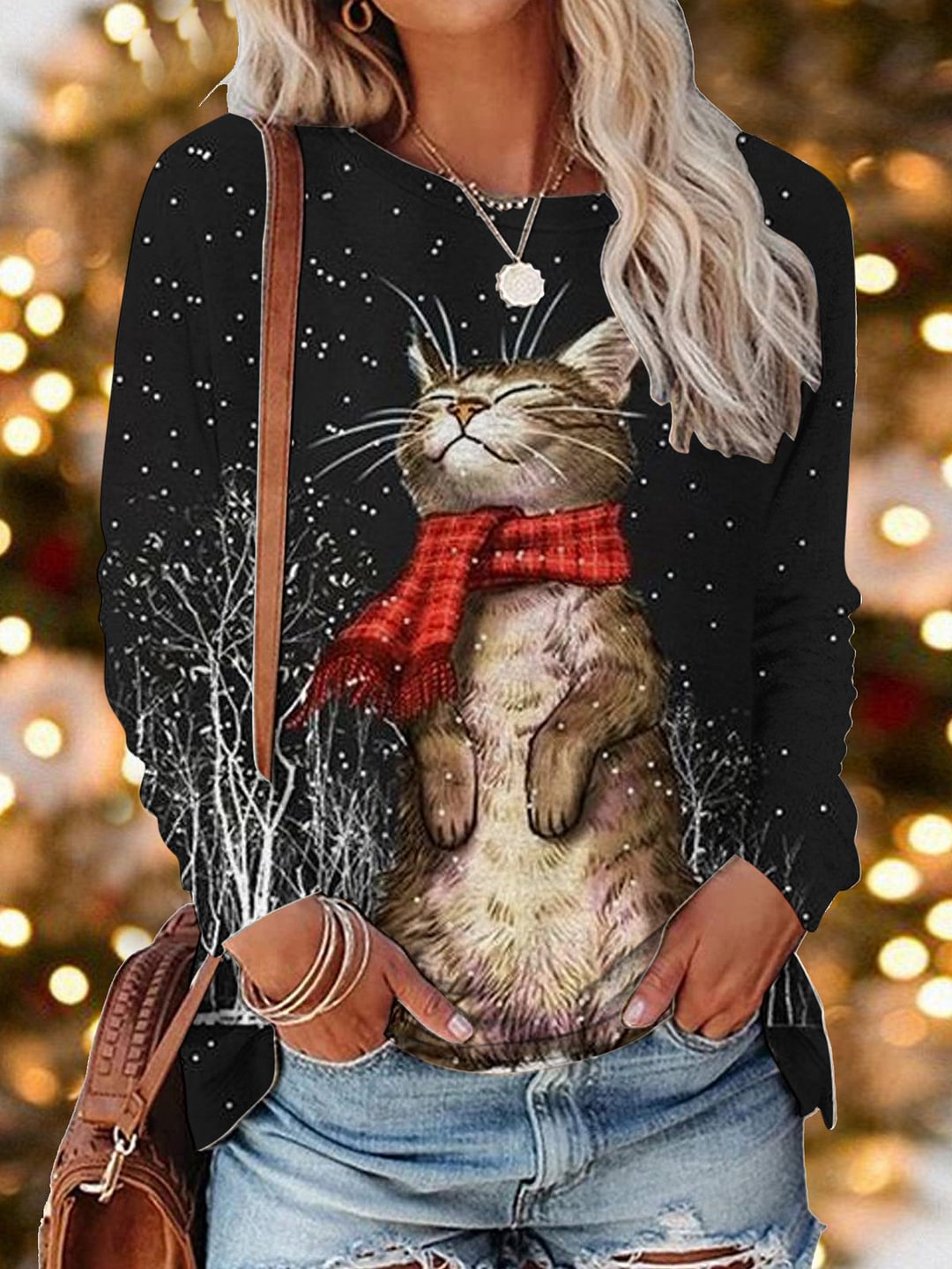 Christmas Cat Cute Top