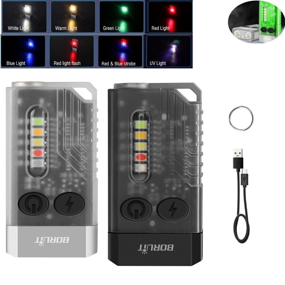 LED Mini Keychain Light Pocket Flashlight Camping Torch USB ...