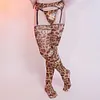 Men's Sexy High-Stretch Leopard Print 4-Piece Lingerie Set