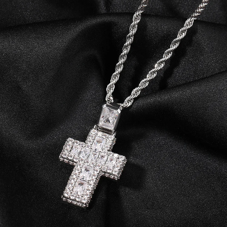 Iced Out Diamond Cross Hip Hop Necklace-VESSFUL