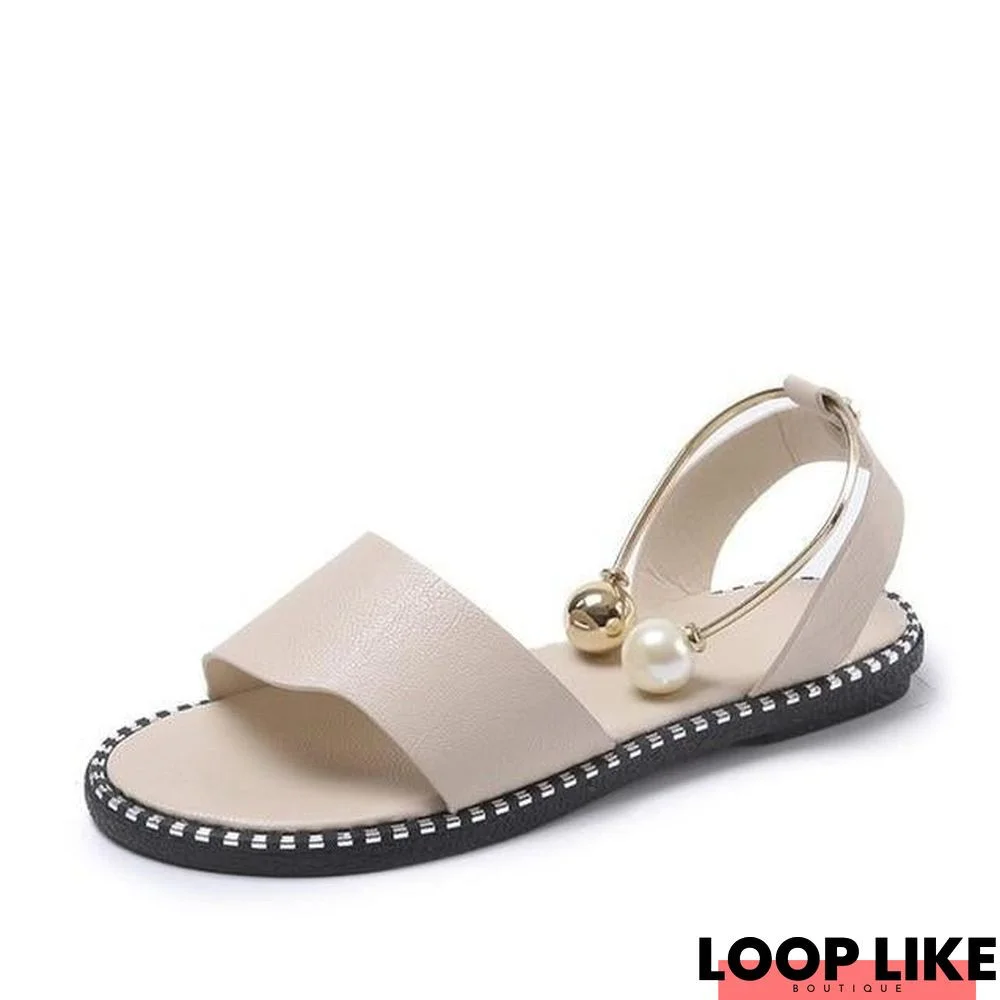 Women Rome Slip-On Breathable Non-Slip Slides Solid Casual Sandals Shoes