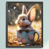 Rabbit In Tea Cup - 11CT Stamped Cross Stitch 40*50cm/15.75*19.69in