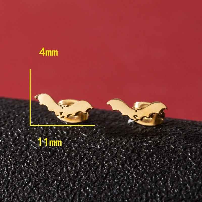 1 Pair Cute Minimalist Dog Cat Flower Polishing Hollow Out 304 Stainless Steel 18K Gold Plated Ear Studs