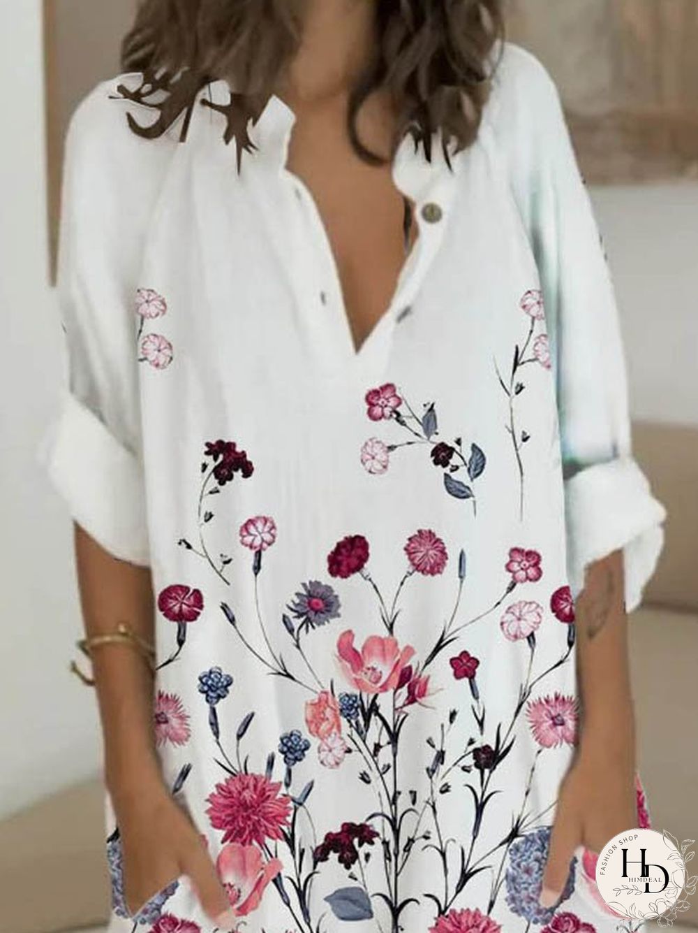 Floral Long Sleeve Weaving Dress