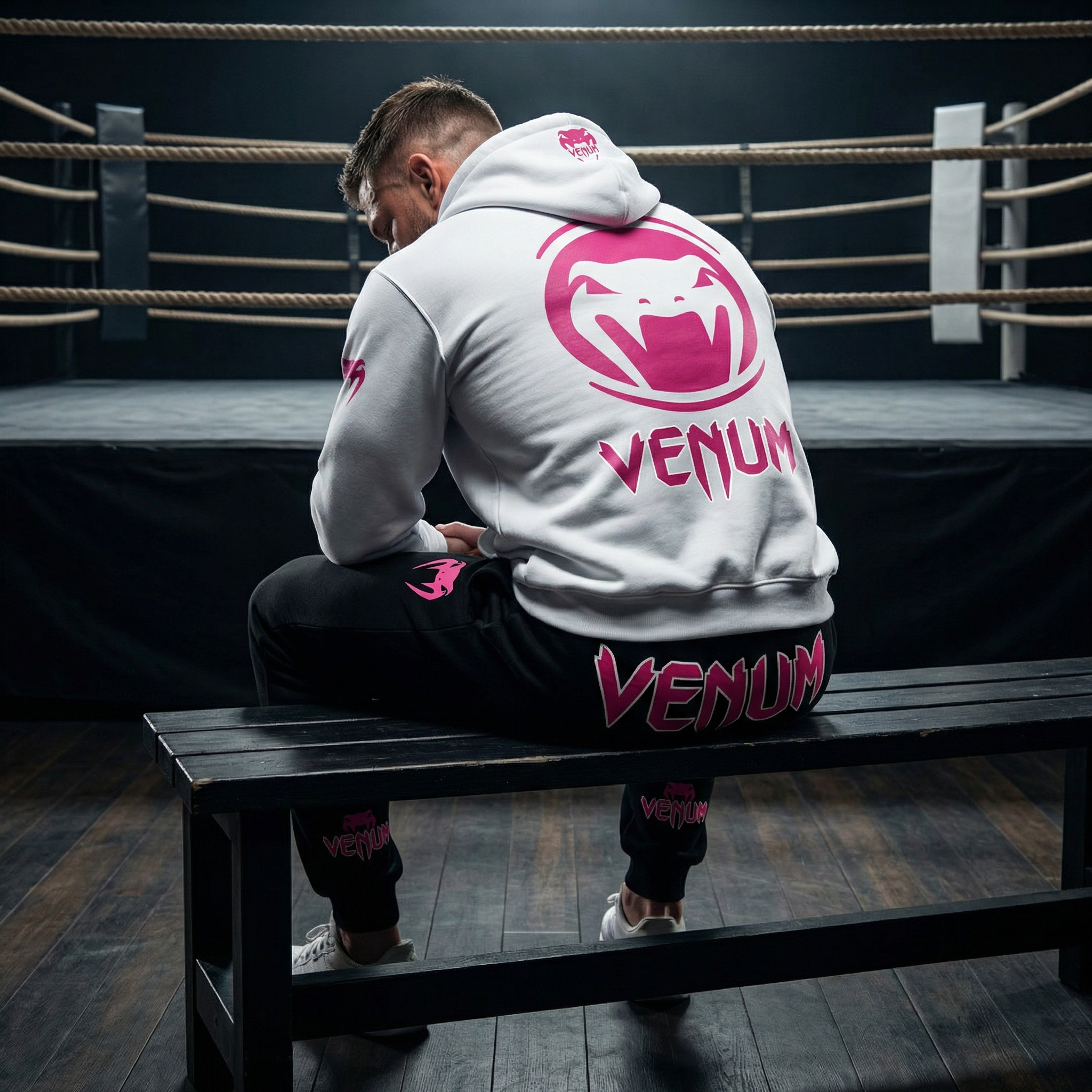 Men's Boxing Print Loose Hooded Sweatshirt + Trousers Set - Helixace