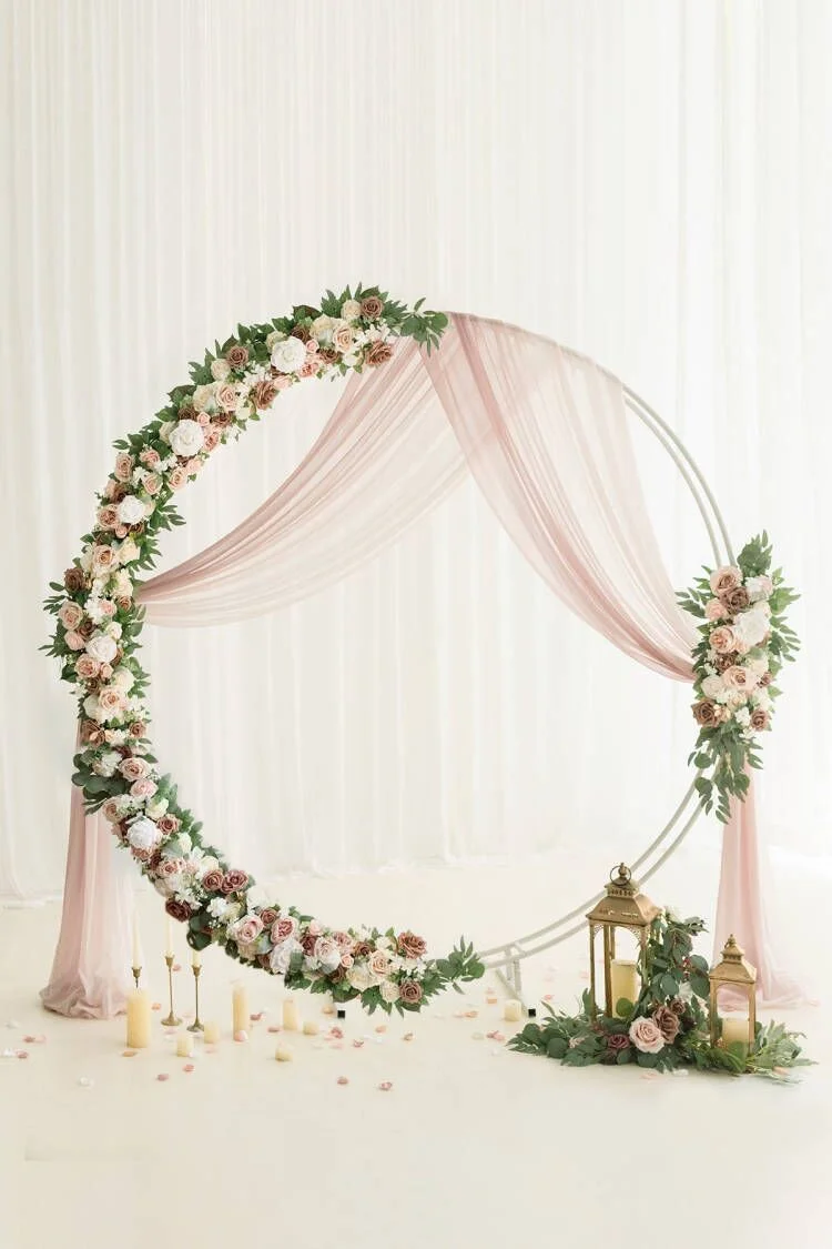 Flower Arrangements for Arch Decor in Dusty Rose & Cream