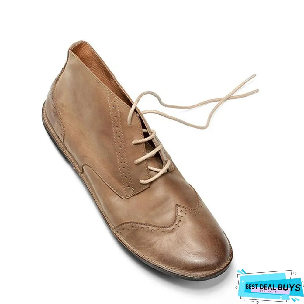 Men's Casual Soft Leather Lace Up Handcrafted Boots