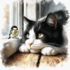 (US Only)Full Embroidery Eco-cotton Thread 11CT Counted Cat Cross Stitch Kit 40x40cm