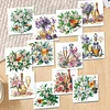 12Pcs Flower Drink DIY Diamond Painting Greeting Cards for Adult Holiday Gifts