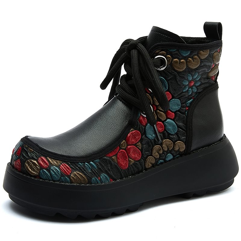 Women's Thick Wedge Heel Martin Boots-PABIUYOU- Women's Fashion Leader