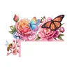 Flowers Butterflies 5D DIY Wooden Diamond Painting Door Topper for Party (Left)
