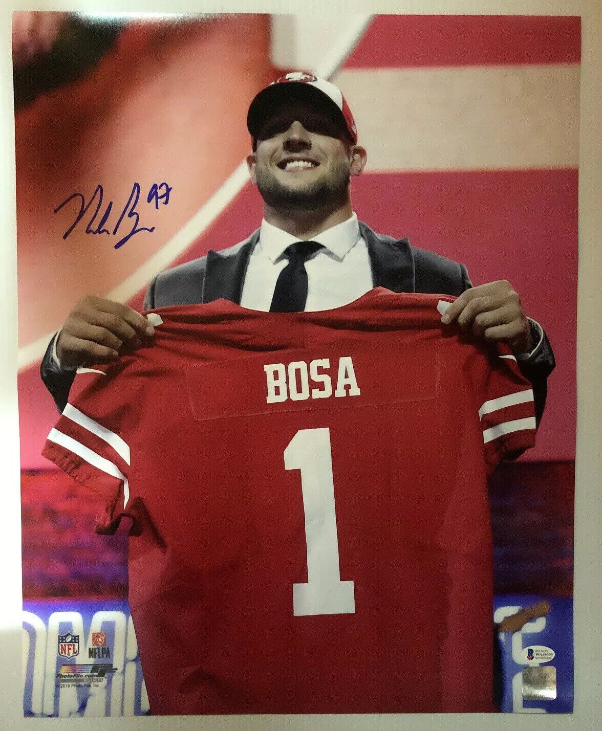 Nick Bosa Signed Autographed 16x20 Photo Poster painting San Francisco 49ers BECKETT COA 5