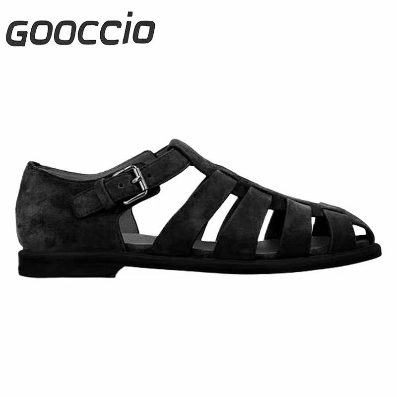 VG181 Suede Cowhide Dress Sandals For Men GOOCCIO   