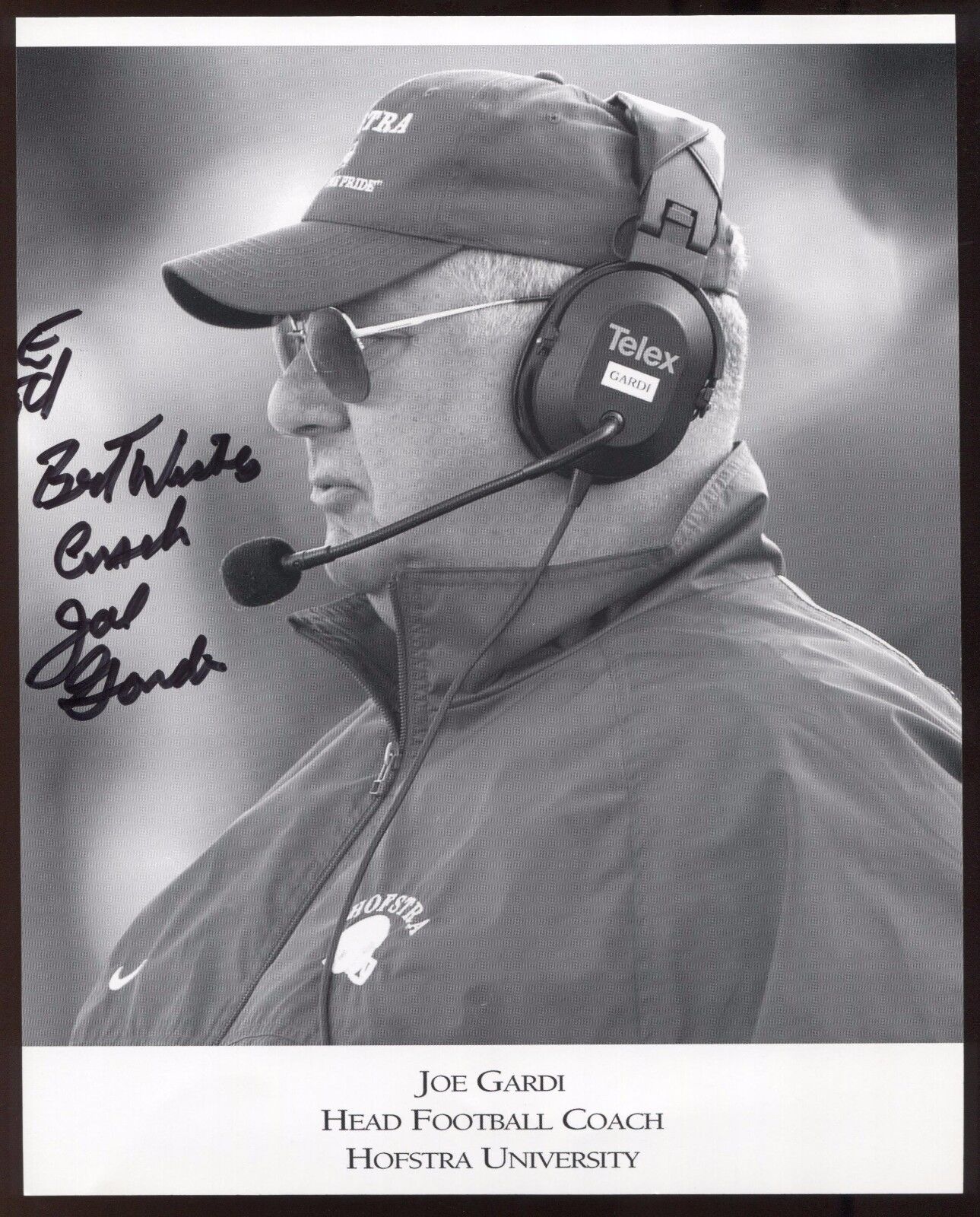 Joe Gardi Signed 8x10 Photo Poster painting College NCAA Football Coach Autograph Hofstra