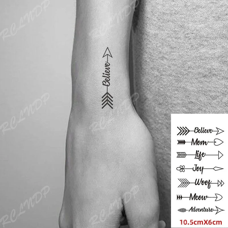Waterproof Temporary Tattoos Sticker letters Love tatoo heartbeat wave Water Transfer Flash fake tattoo for girl women 10.56cm