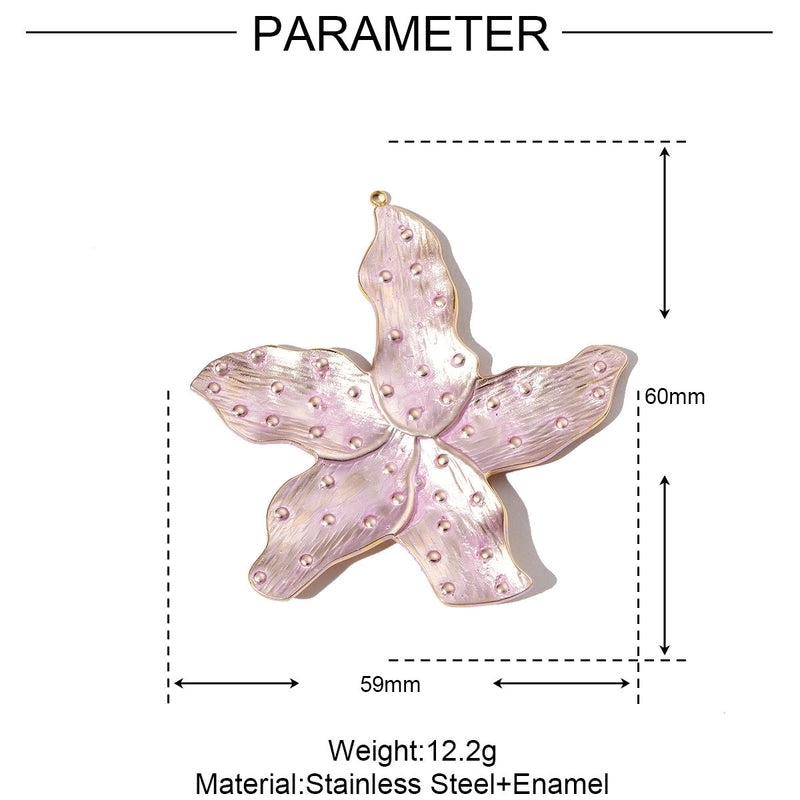 3 PCS/Package 32*37mm 304 Stainless Steel Flower Pendant Jewelry Accessories