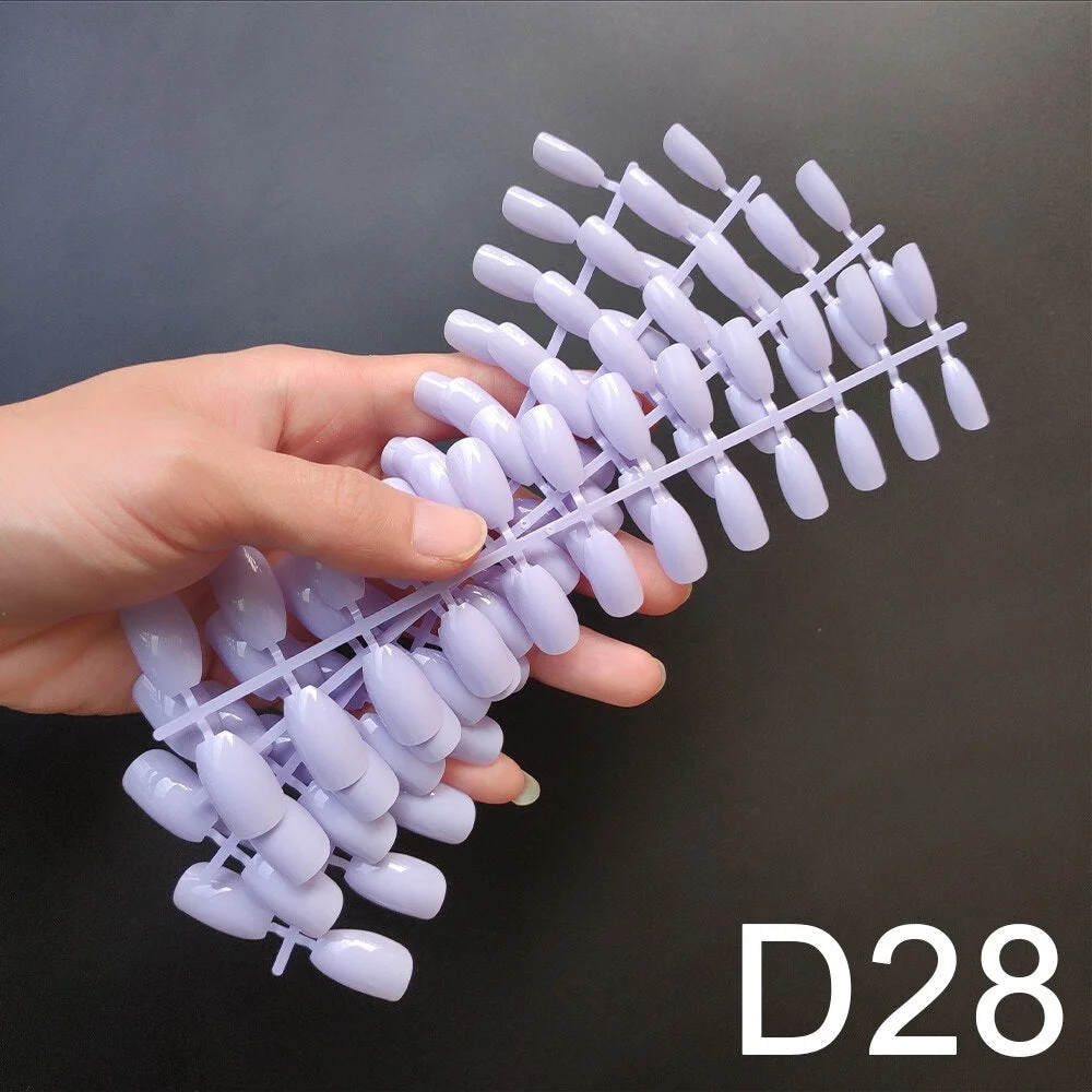 10 Sets Short Coffin Shape False Nail Tips In Same Color 24 Pieces/Set 10 Sizes Press on Fake Nails Manicure Finger Nail Tips-Nail Inspo