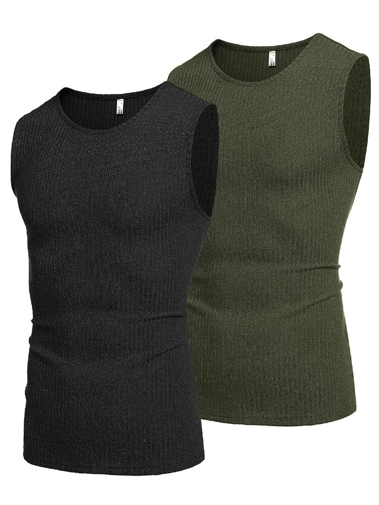 2 Pack Ribbed Knit Tank Tops (US Only) QueenFunky