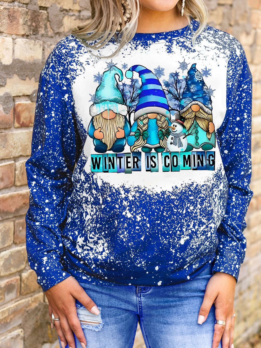 Gnomes Winter is Coming Tie Dye Print Pullover