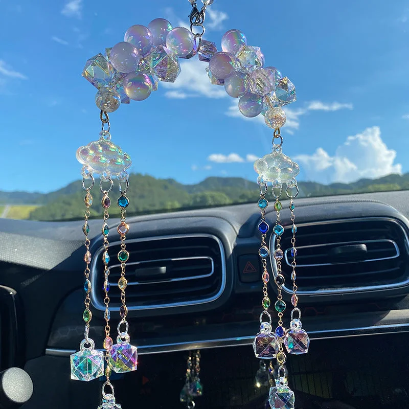 Car mirror hanging deals crystal