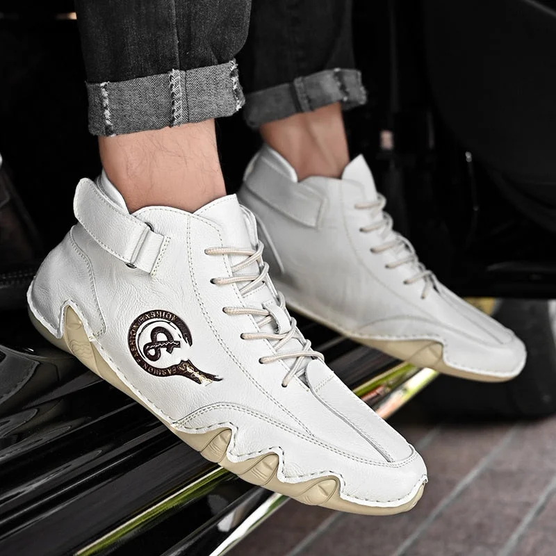 Fashion All-match Men Leather Casual Shoes Outdoor Quality Lace-up Male Footwear Winter Warm Lined Sneaker Comfort Breathable