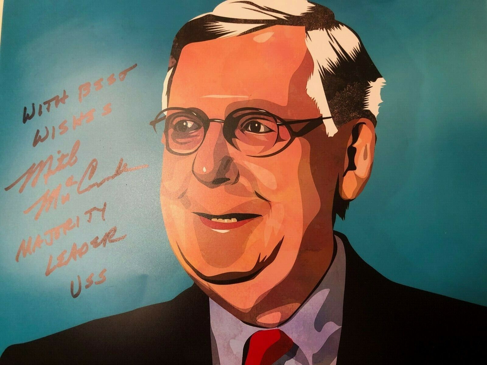 Mitch McConnell US Majority Senate Leader Signed 8x10 Donald Trump Photo Poster painting COA E4