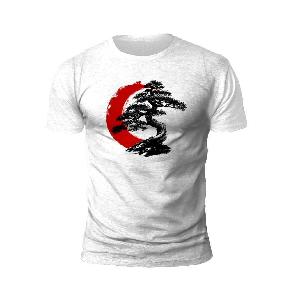 Bonsai Tree and Red Crescent T-Shirt