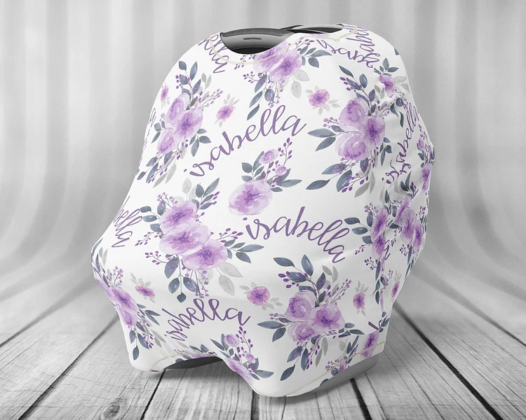 Personalized Flower Baby Car Seat Canopy| Canopyl131